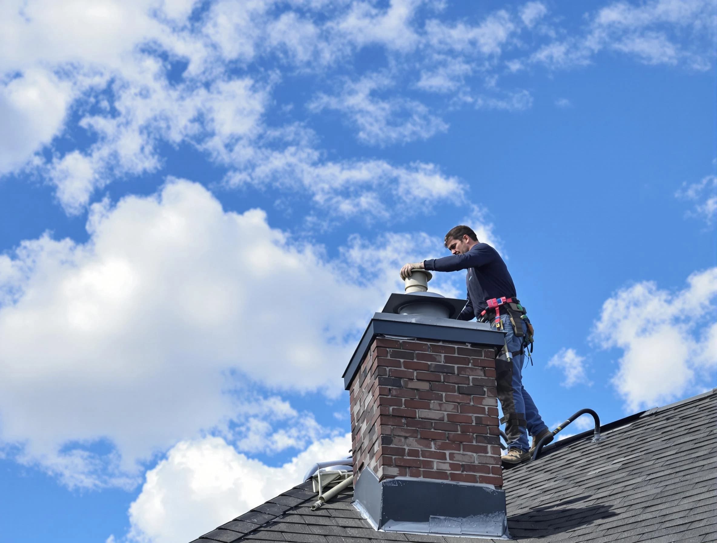 Tuscaloosa Chimney Sweep installing a sturdy chimney cap in Tuscaloosa, AL