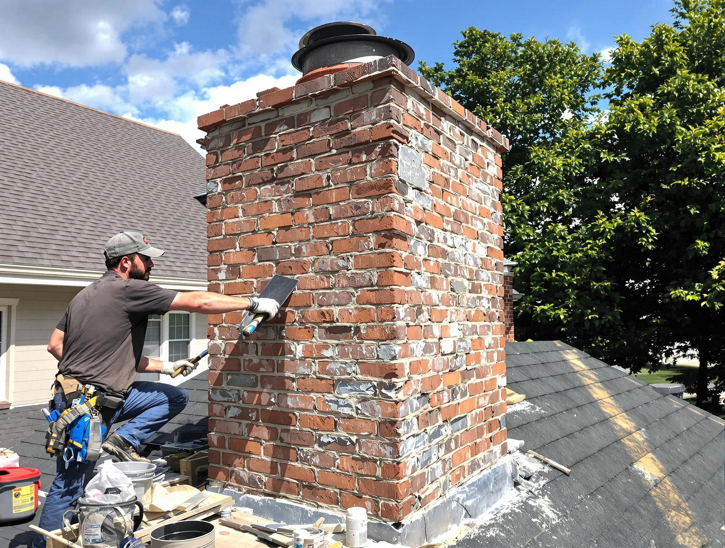 Completed chimney rebuild by Tuscaloosa Chimney Sweep in Tuscaloosa, AL