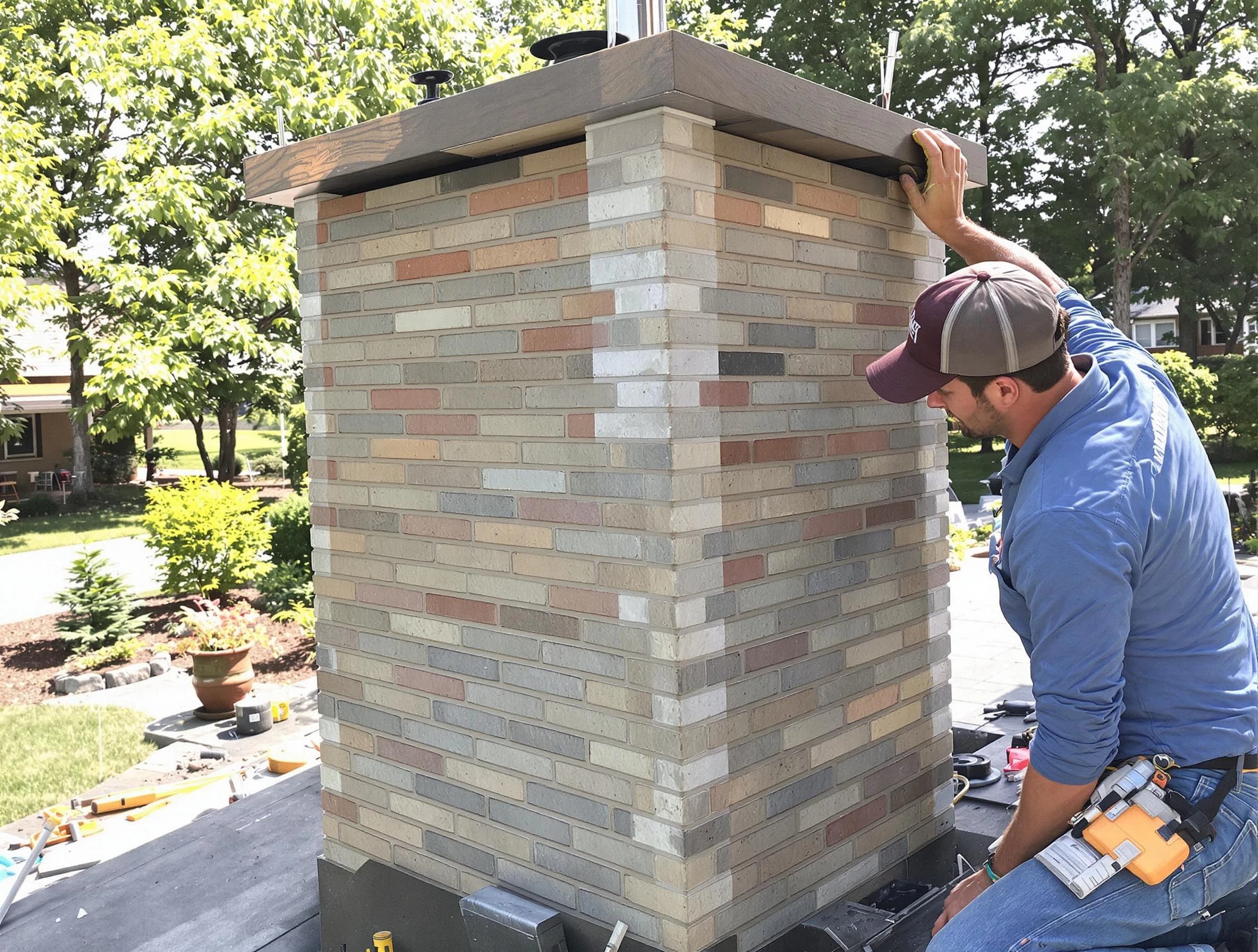 Tuscaloosa Chimney Sweep completing a modern chimney remodel in Tuscaloosa, AL