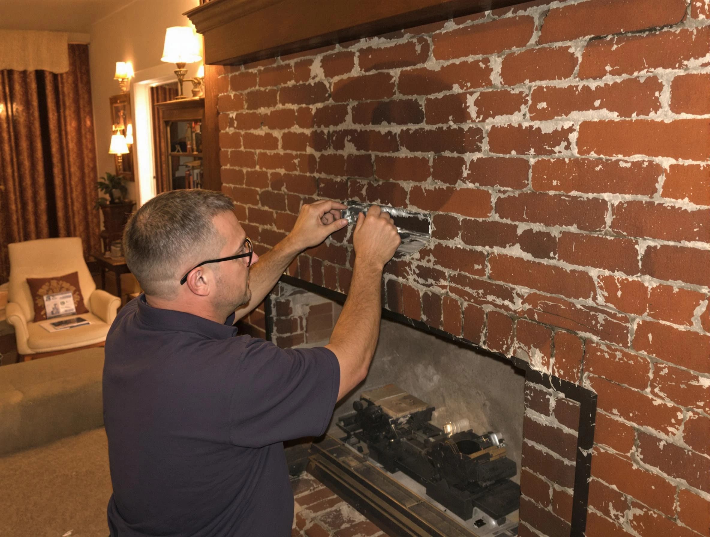 Tuscaloosa Chimney Sweep expert fixing a fireplace in Tuscaloosa, AL