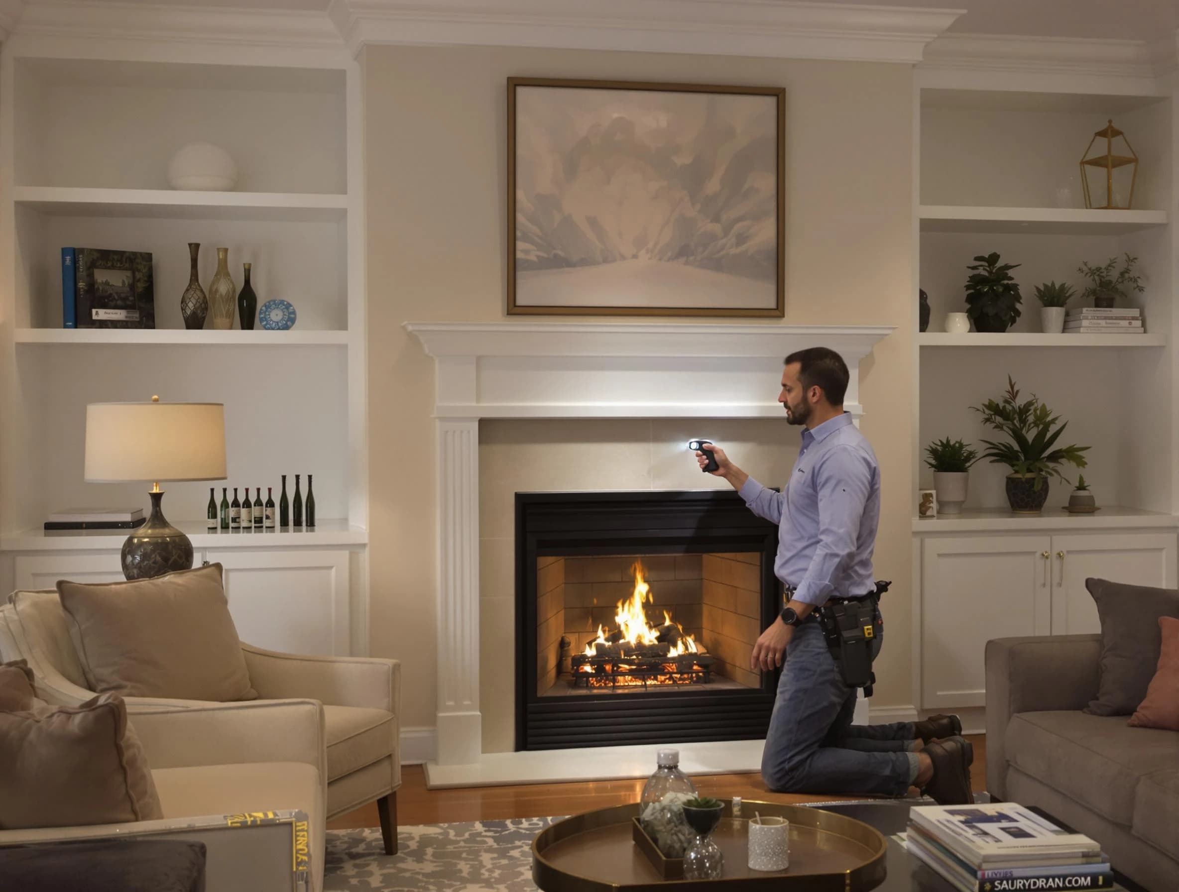 Tuscaloosa Chimney Sweep conducting a fireplace safety inspection in Tuscaloosa, AL