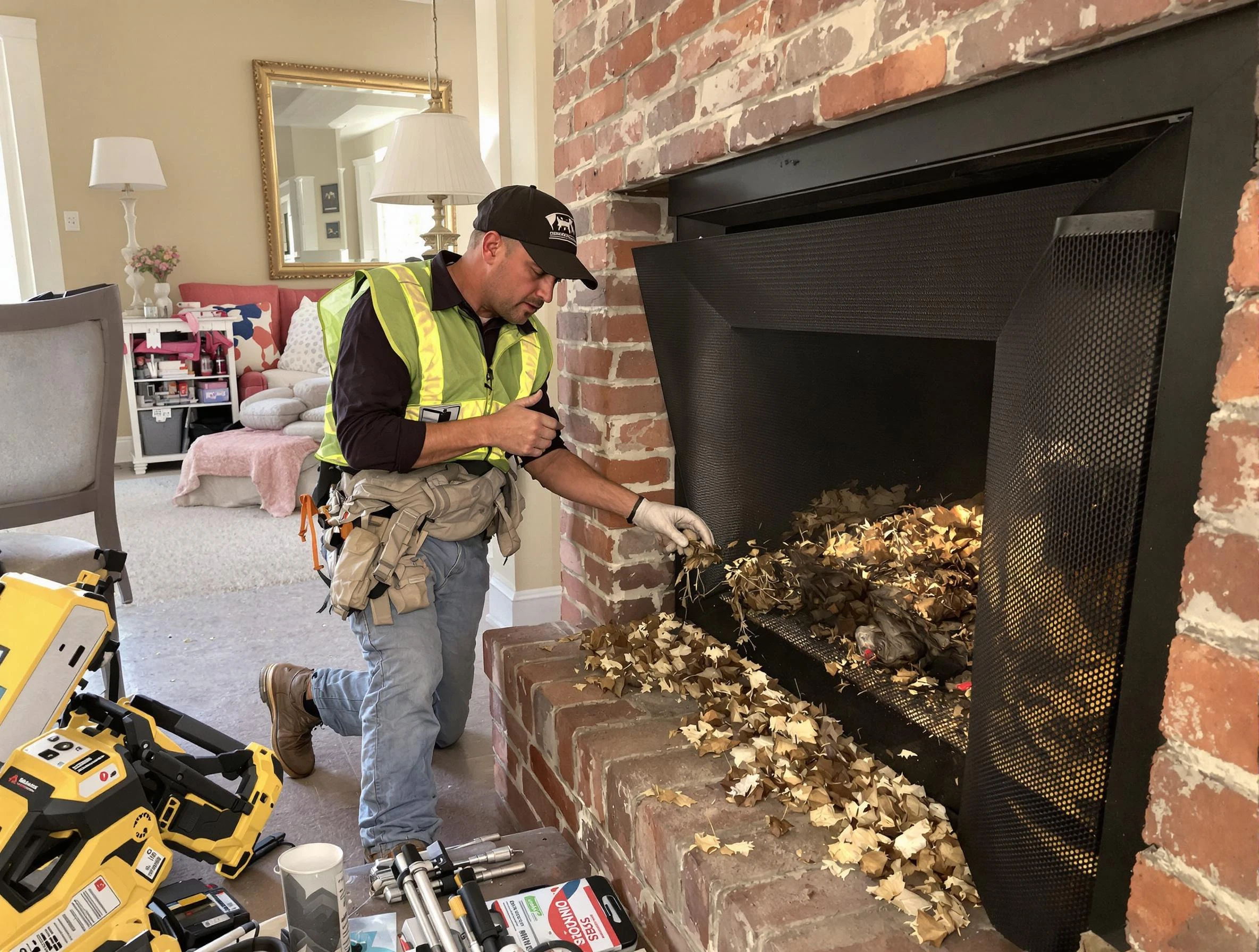 Safe screening installation by Tuscaloosa Chimney Sweep in Tuscaloosa, AL