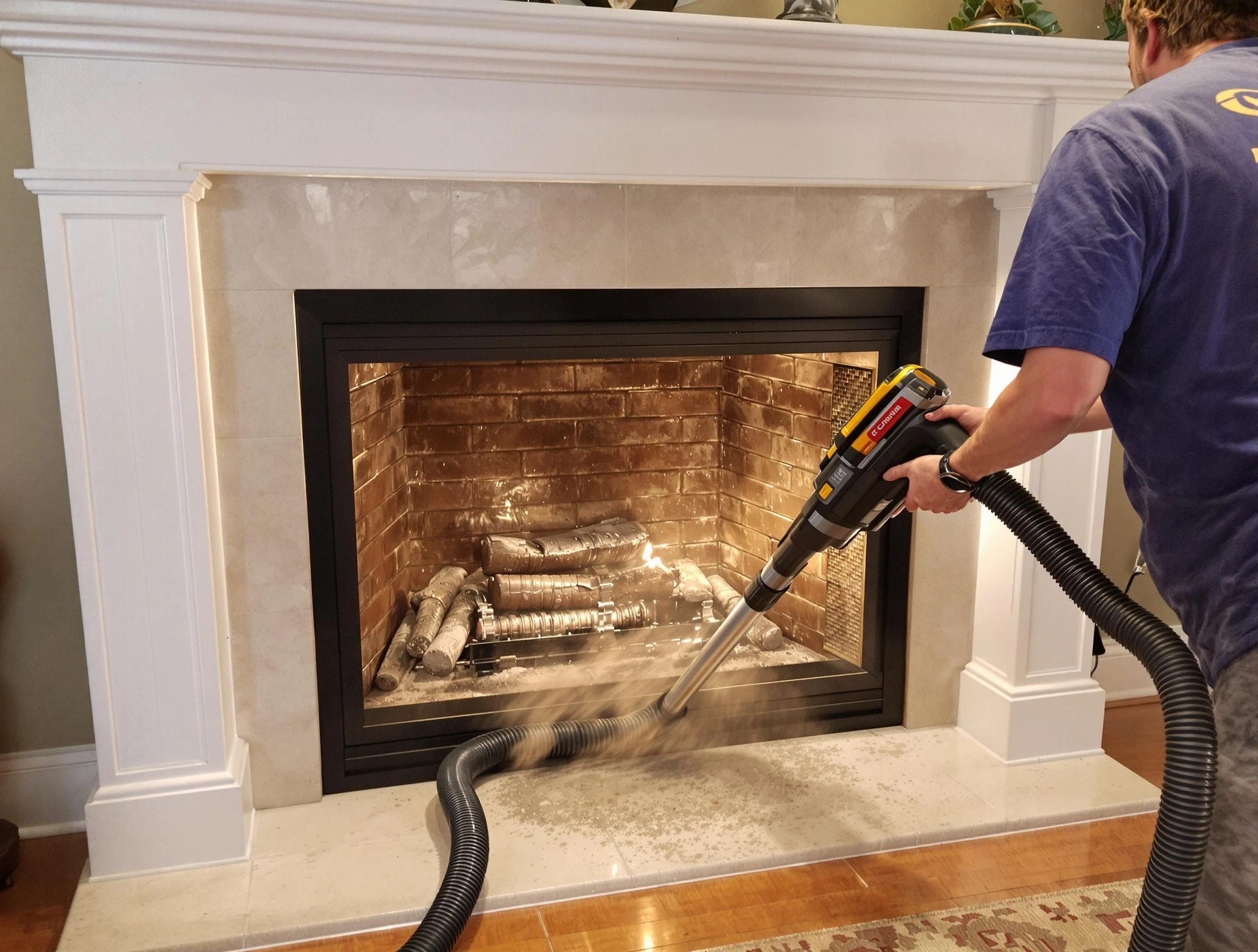 Fireplace cleaning performed by Tuscaloosa Chimney Sweep in Tuscaloosa, AL